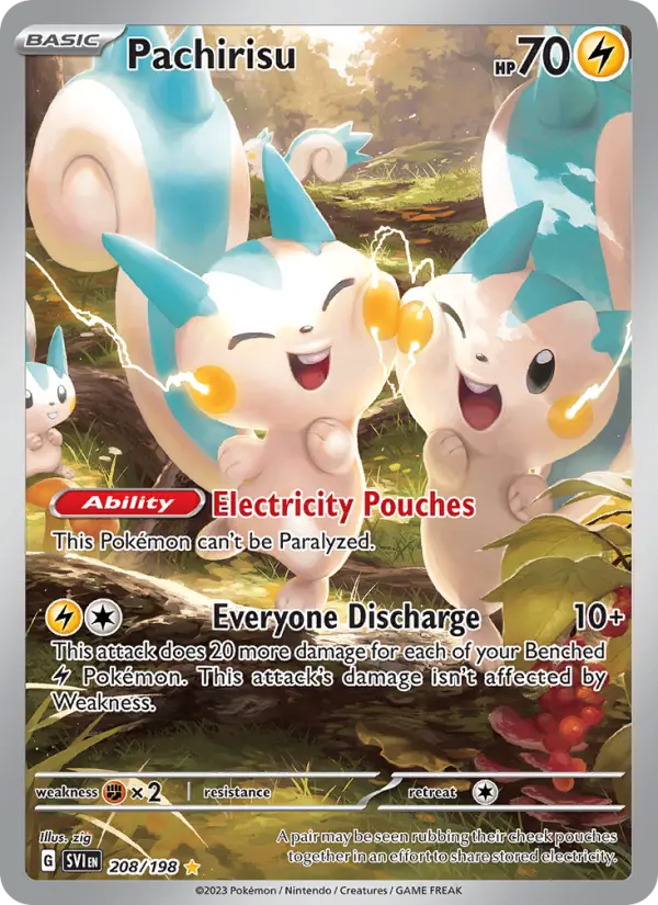 Pachirisu Illustration rare Pokemon card #208 from Scarlet & Violet