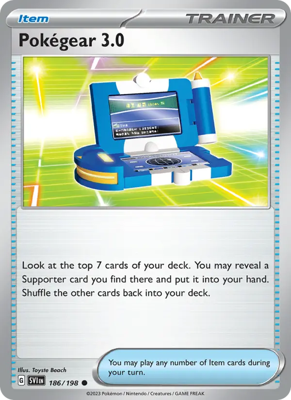 Pokégear 3.0 Common Pokemon card #186 from Scarlet & Violet