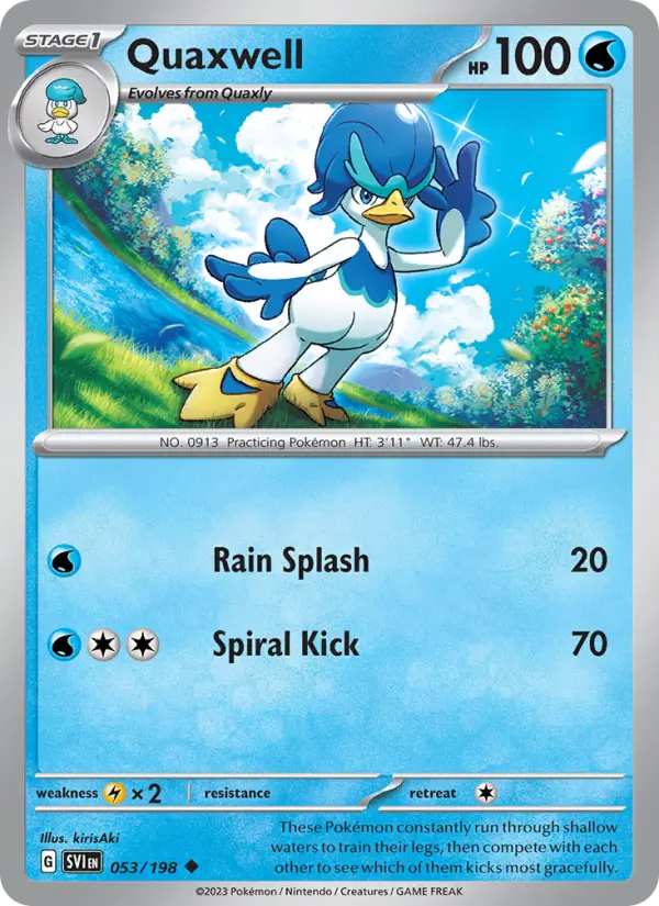 Quaxwell Uncommon Pokemon card #053 from Scarlet & Violet