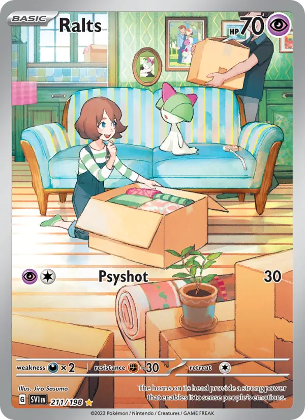 Ralts Illustration rare Pokemon card #211 from Scarlet & Violet