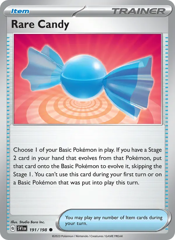 Rare Candy Common Pokemon card #191 from Scarlet & Violet