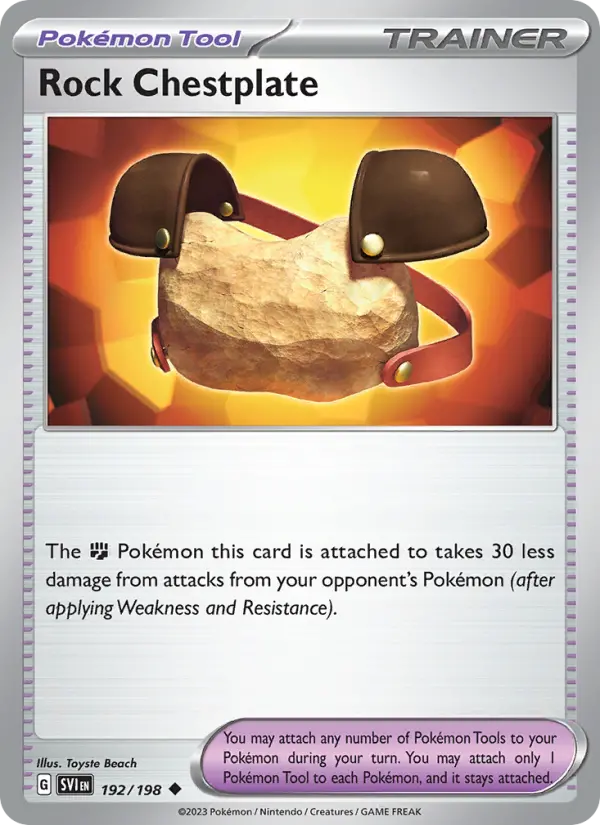 Rock Chestplate Uncommon Pokemon card #192 from Scarlet & Violet