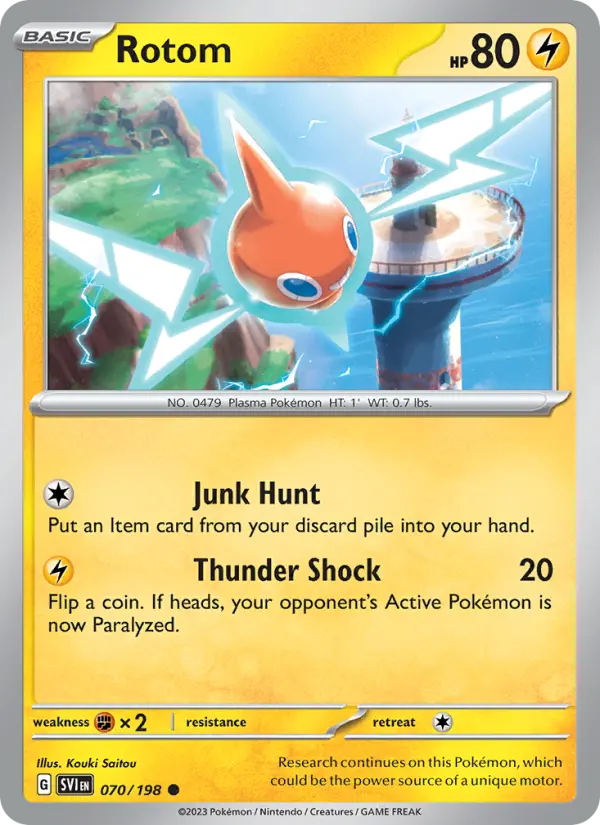 Rotom Common Pokemon card #070 from Scarlet & Violet
