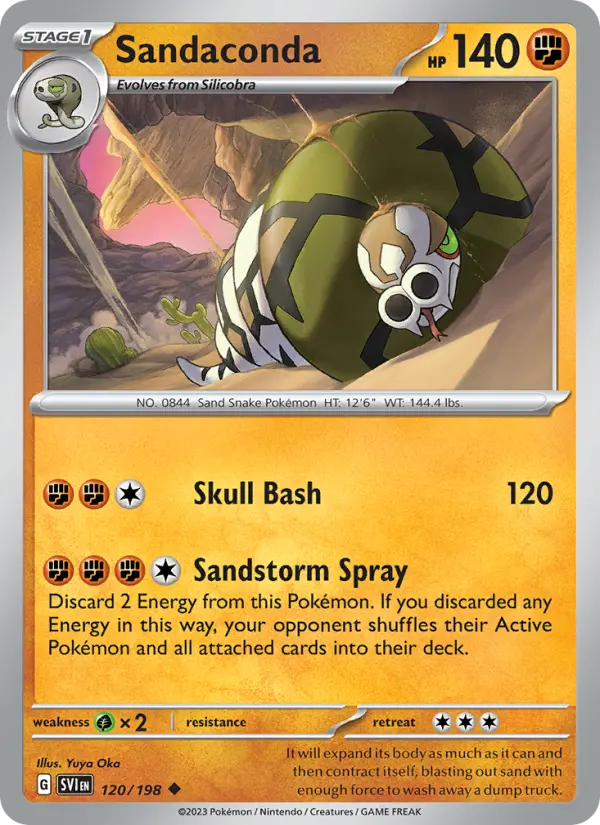 Sandaconda Uncommon Pokemon card #120 from Scarlet & Violet