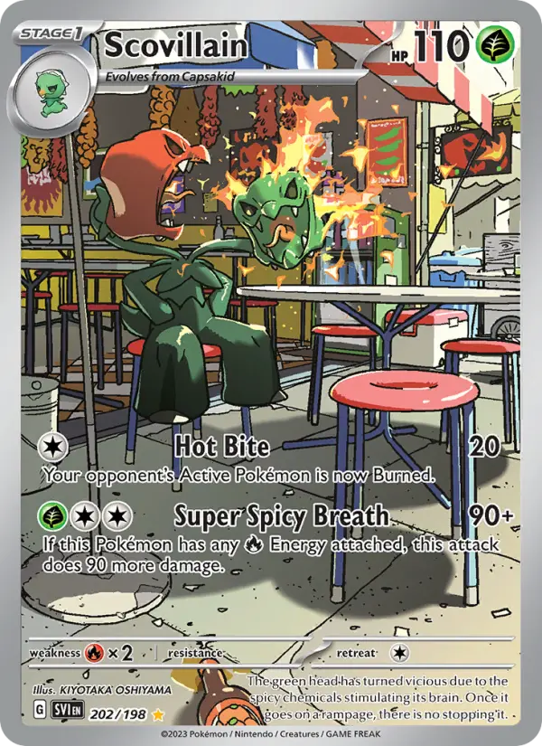 Scovillain Illustration rare Pokemon card #202 from Scarlet & Violet