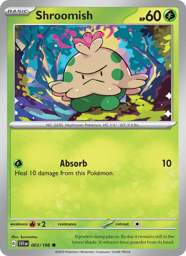 Shroomish Common Pokemon card #003 from Scarlet & Violet