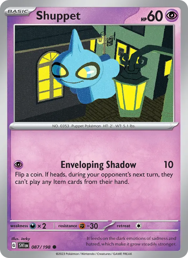 Shuppet Common Pokemon card #087 from Scarlet & Violet