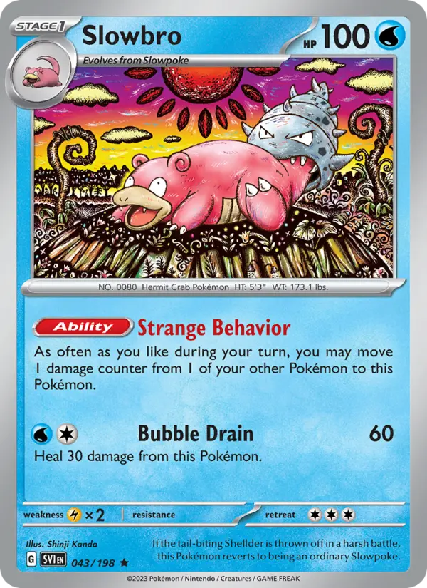 Slowbro Rare Pokemon card #043 from Scarlet & Violet