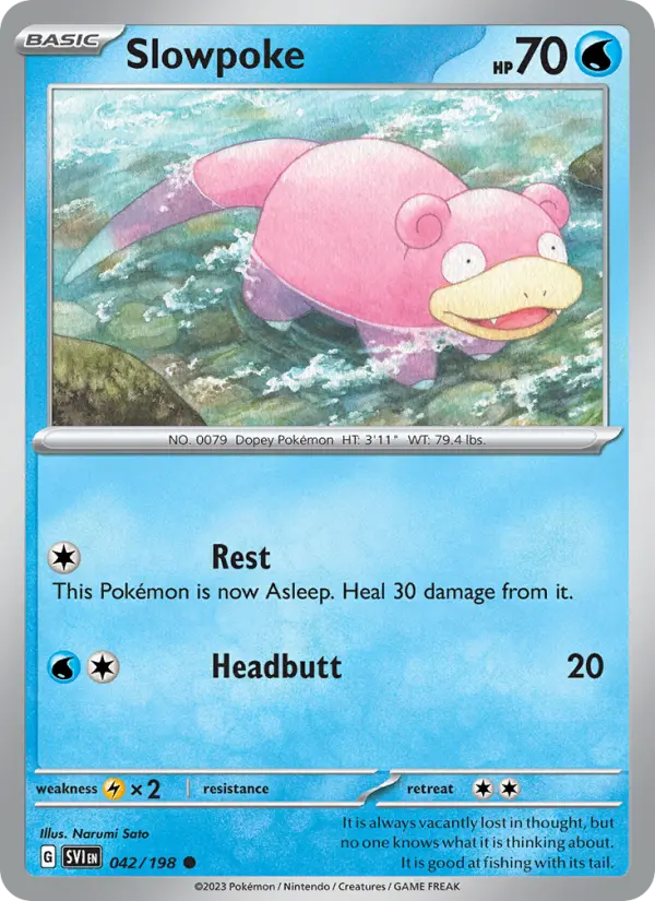 Slowpoke Common Pokemon card #042 from Scarlet & Violet