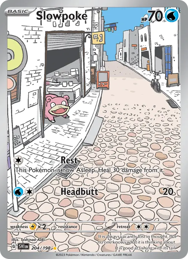 Slowpoke Illustration rare Pokemon card #204 from Scarlet & Violet