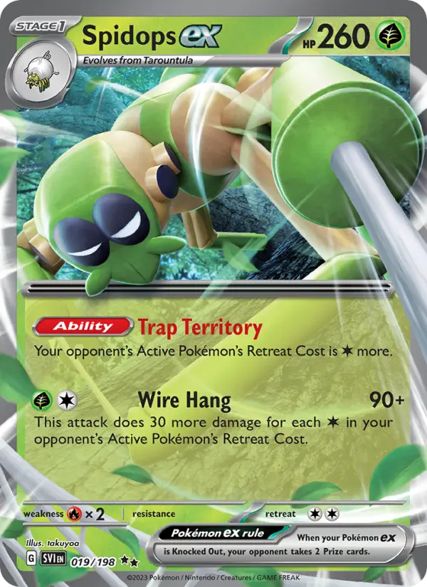 Spidops ex Double rare Pokemon card #019 from Scarlet & Violet