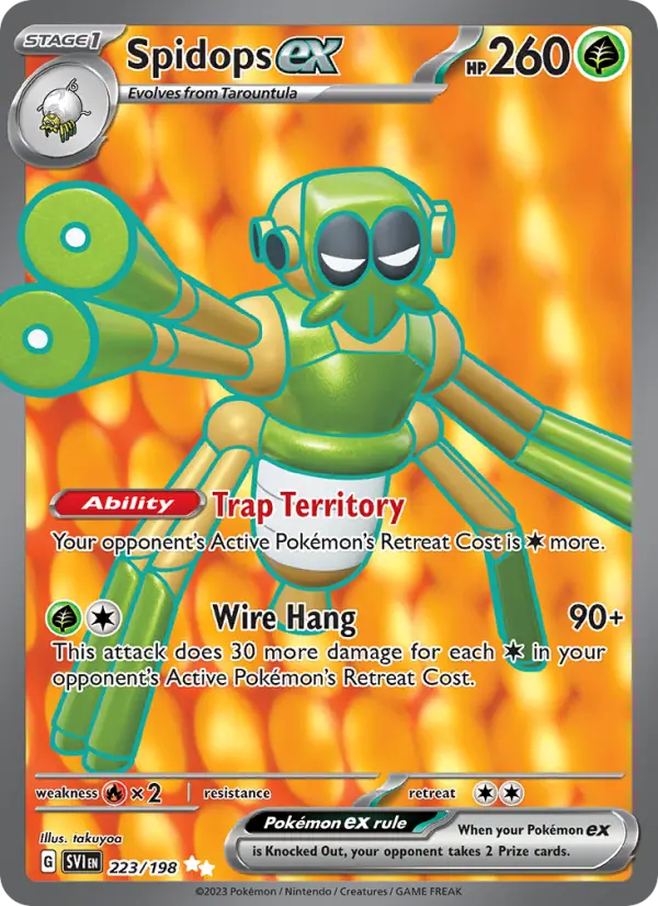 Spidops ex Ultra Rare Pokemon card #223 from Scarlet & Violet