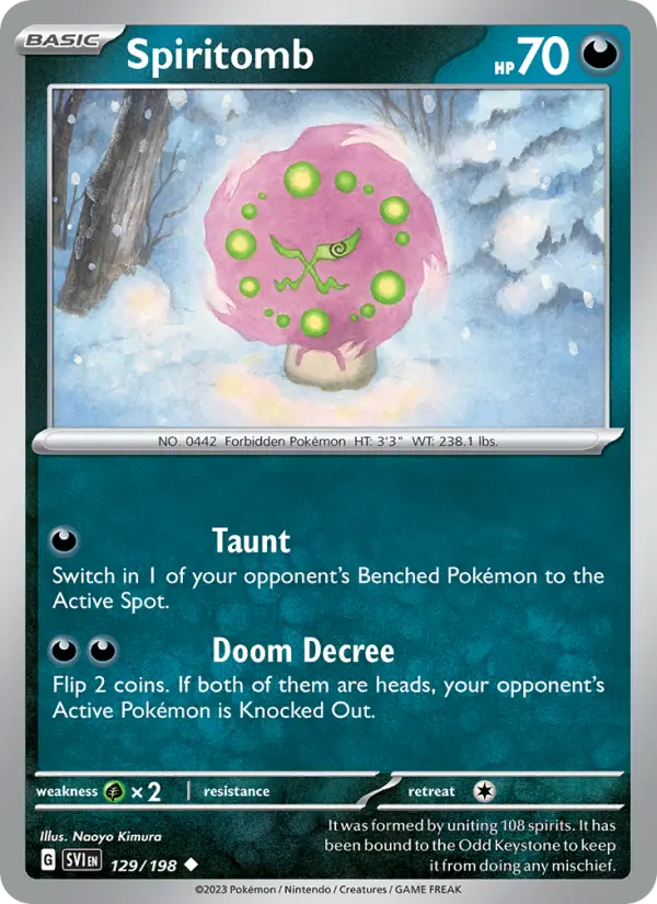 Spiritomb Uncommon Pokemon card #129 from Scarlet & Violet