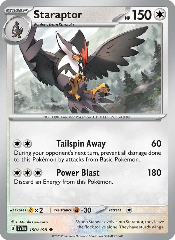 Staraptor Uncommon Pokemon card #150 from Scarlet & Violet