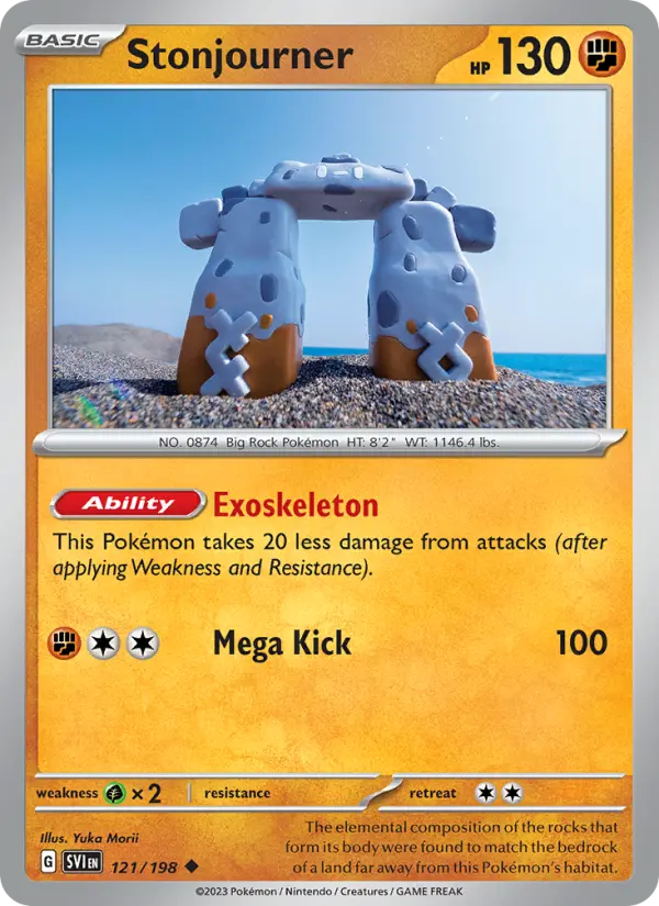 Stonjourner Uncommon Pokemon card #121 from Scarlet & Violet