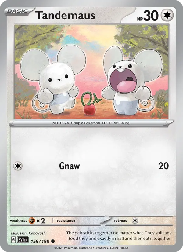 Tandemaus Common Pokemon card #159 from Scarlet & Violet
