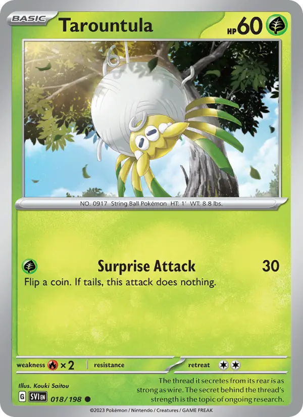 Tarountula Common Pokemon card #018 from Scarlet & Violet
