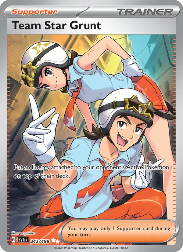 Team Star Grunt Ultra Rare Pokemon card #242 from Scarlet & Violet