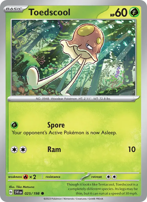 Toedscool Common Pokemon card #025 from Scarlet & Violet