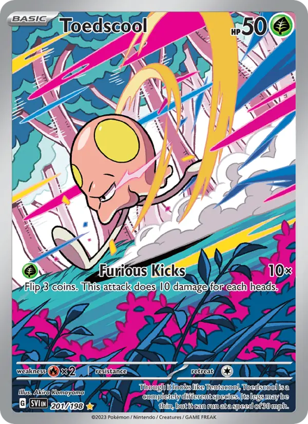 Toedscool Illustration rare Pokemon card #201 from Scarlet & Violet