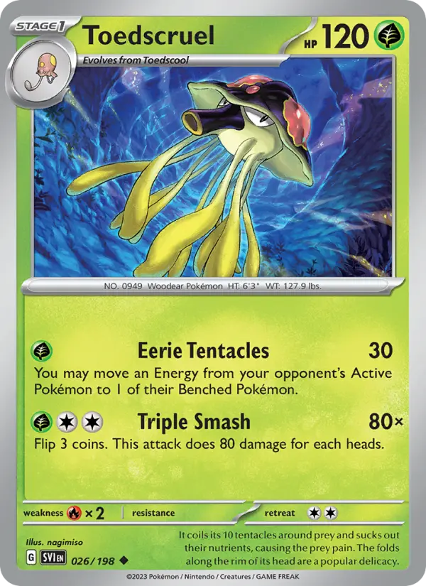 Toedscruel Uncommon Pokemon card #026 from Scarlet & Violet
