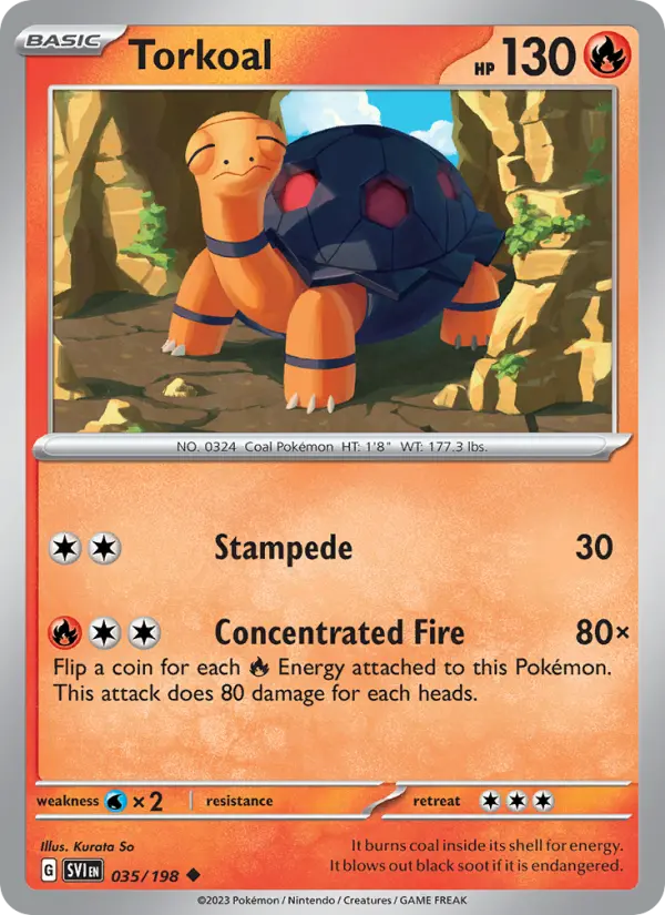 Torkoal Uncommon Pokemon card #035 from Scarlet & Violet