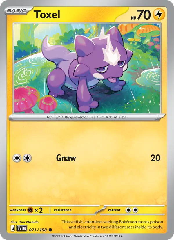 Toxel Common Pokemon card #071 from Scarlet & Violet