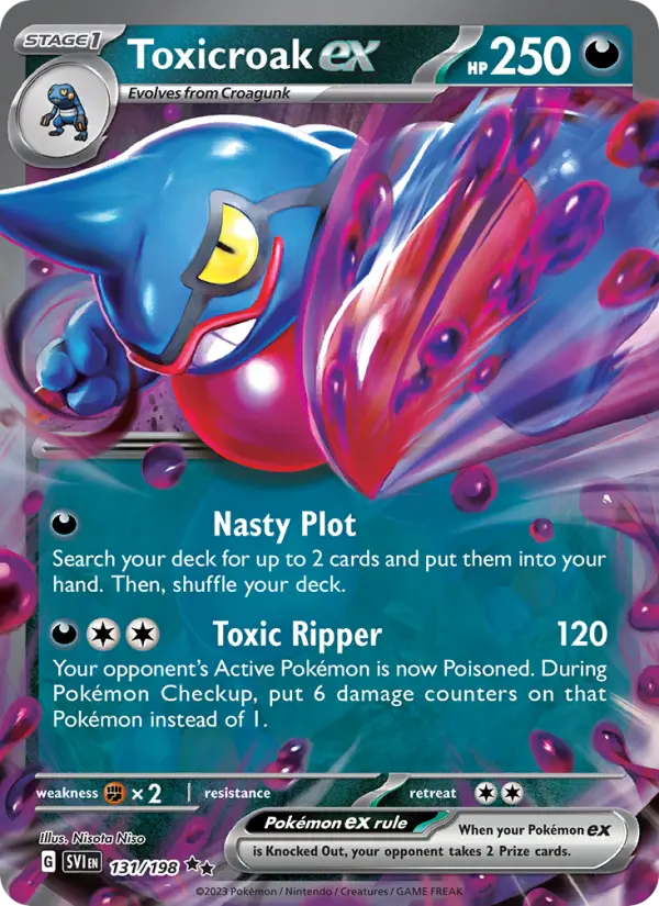 Toxicroak ex Double rare Pokemon card #131 from Scarlet & Violet