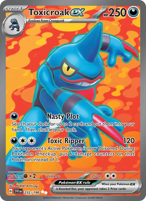 Toxicroak ex Ultra Rare Pokemon card #232 from Scarlet & Violet