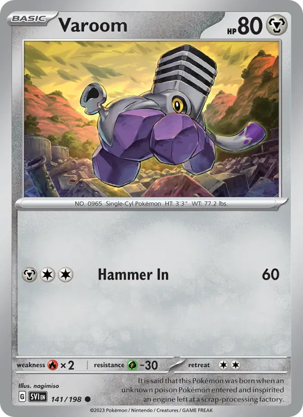 Varoom Common Pokemon card #141 from Scarlet & Violet