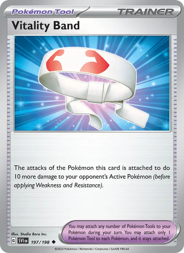 Vitality Band Uncommon Pokemon card #197 from Scarlet & Violet