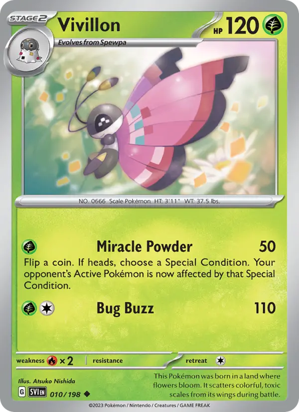 Vivillon Uncommon Pokemon card #010 from Scarlet & Violet
