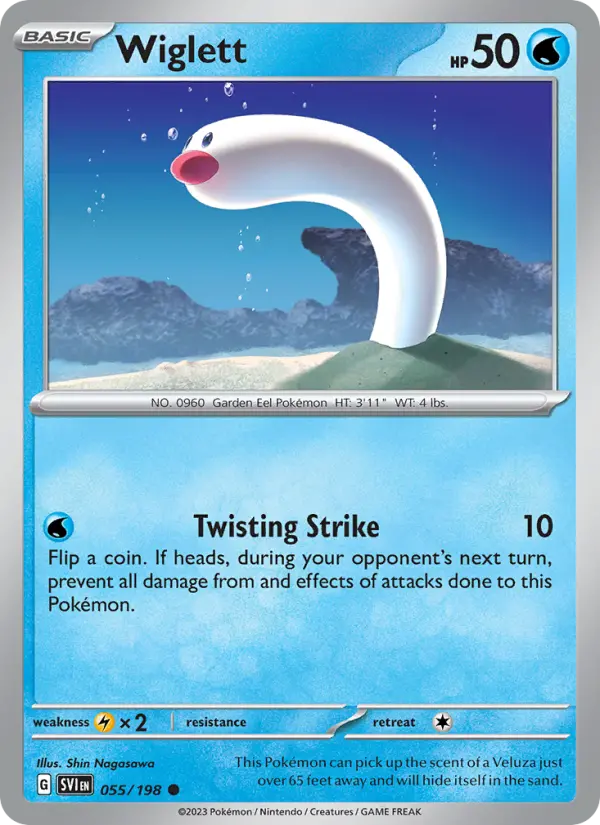 Wiglett Common Pokemon card #055 from Scarlet & Violet