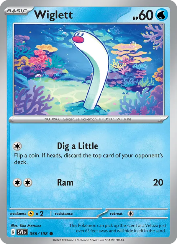 Wiglett Common Pokemon card #056 from Scarlet & Violet