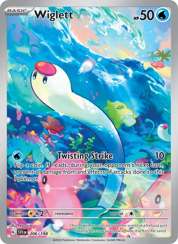 Wiglett Illustration rare Pokemon card #206 from Scarlet & Violet