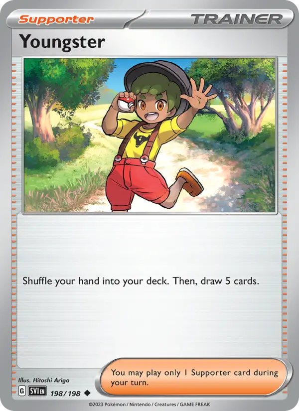Youngster Uncommon Pokemon card #198 from Scarlet & Violet