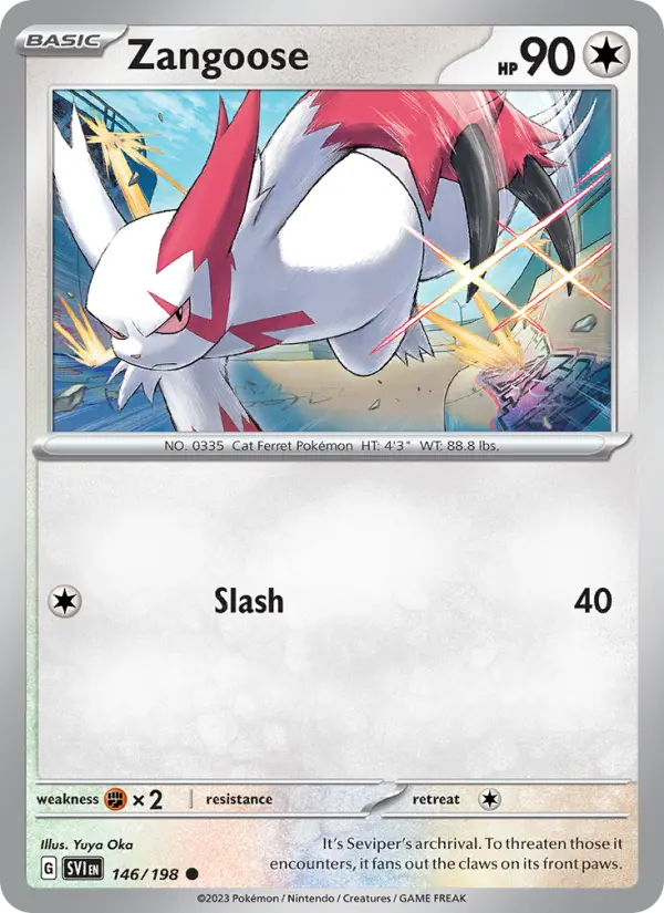 Zangoose Common Pokemon card #146 from Scarlet & Violet