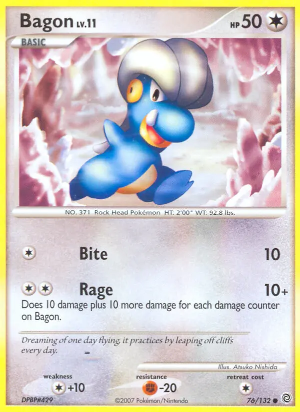 Bagon Common Pokemon card #76 from Secret Wonders