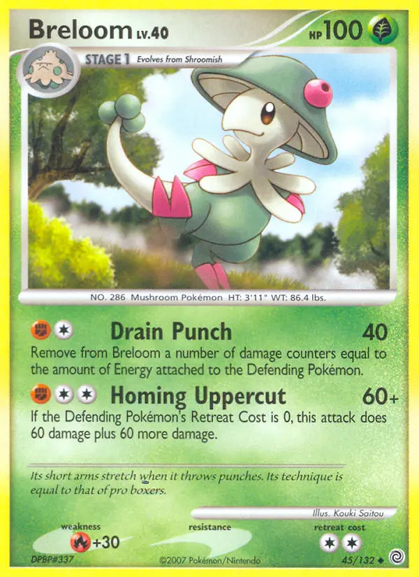 Breloom Uncommon Pokemon card #45 from Secret Wonders