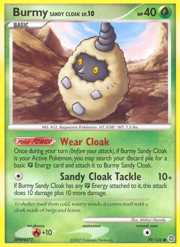 Burmy Sandy Cloak Common Pokemon card #79 from Secret Wonders