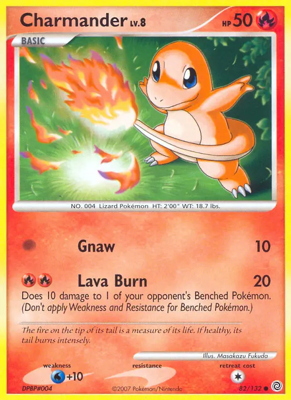 Charmander Common Pokemon card #82 from Secret Wonders