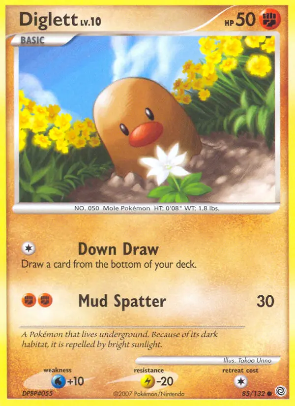 Diglett Common Pokemon card #85 from Secret Wonders