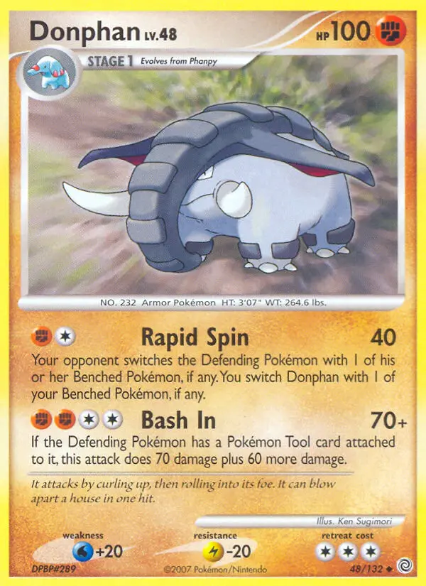 Donphan Uncommon Pokemon card #48 from Secret Wonders