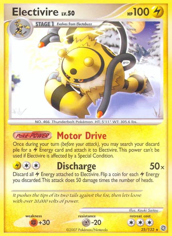 Electivire Rare Pokemon card #25 from Secret Wonders