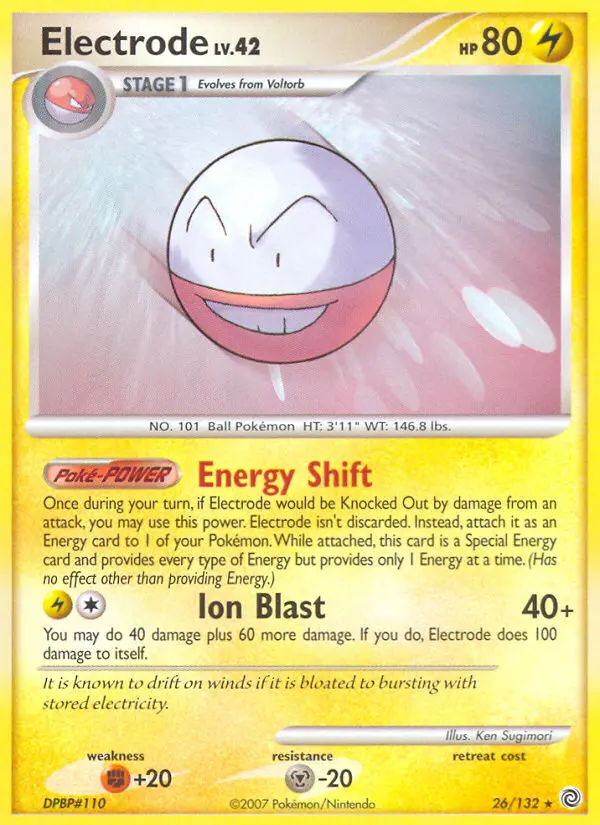 Electrode Rare Pokemon card #26 from Secret Wonders