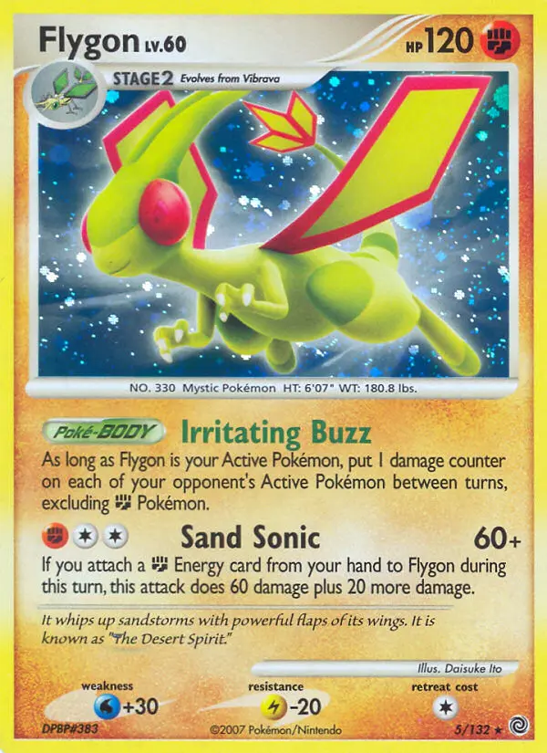 Flygon Rare Holo Pokemon card #5 from Secret Wonders