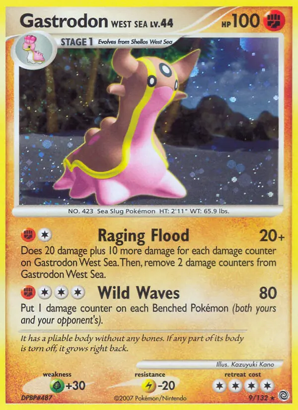 Gastrodon West Sea Rare Holo Pokemon card #9 from Secret Wonders