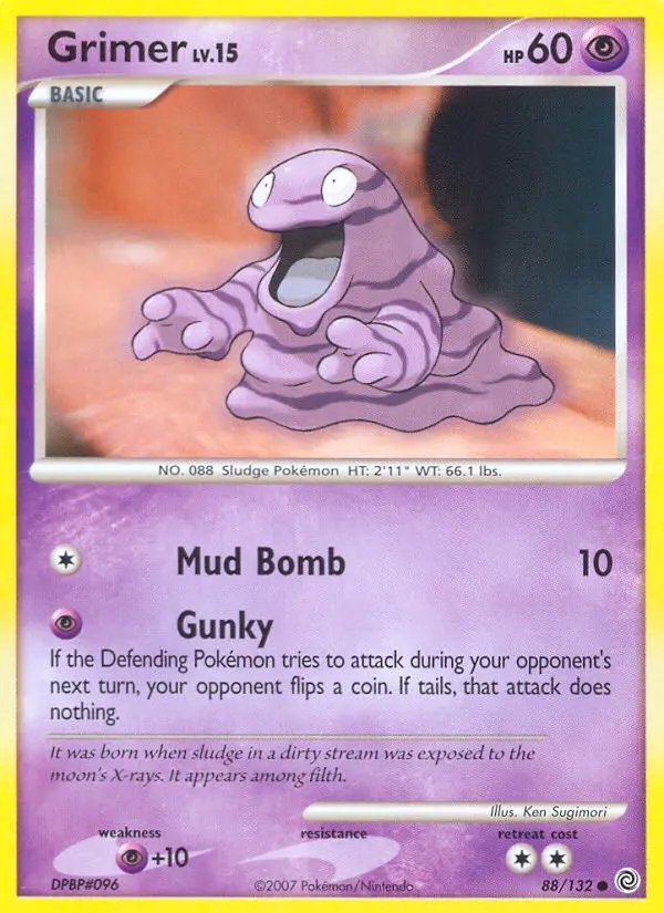Grimer Common Pokemon card #88 from Secret Wonders