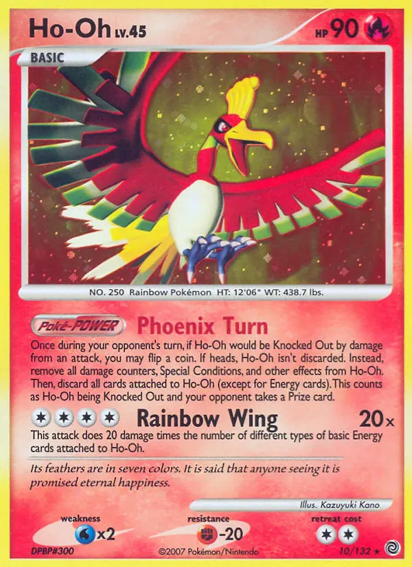 Ho-Oh Rare Holo Pokemon card #10 from Secret Wonders