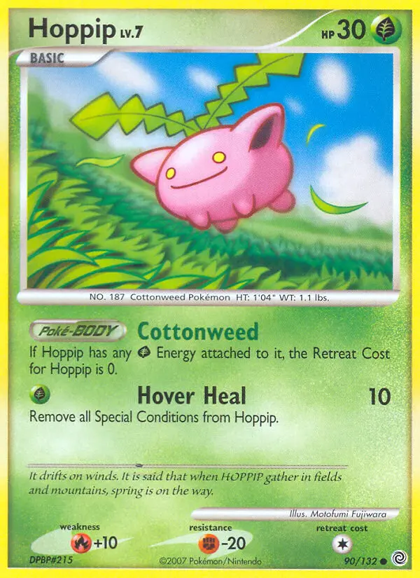 Hoppip Common Pokemon card #90 from Secret Wonders